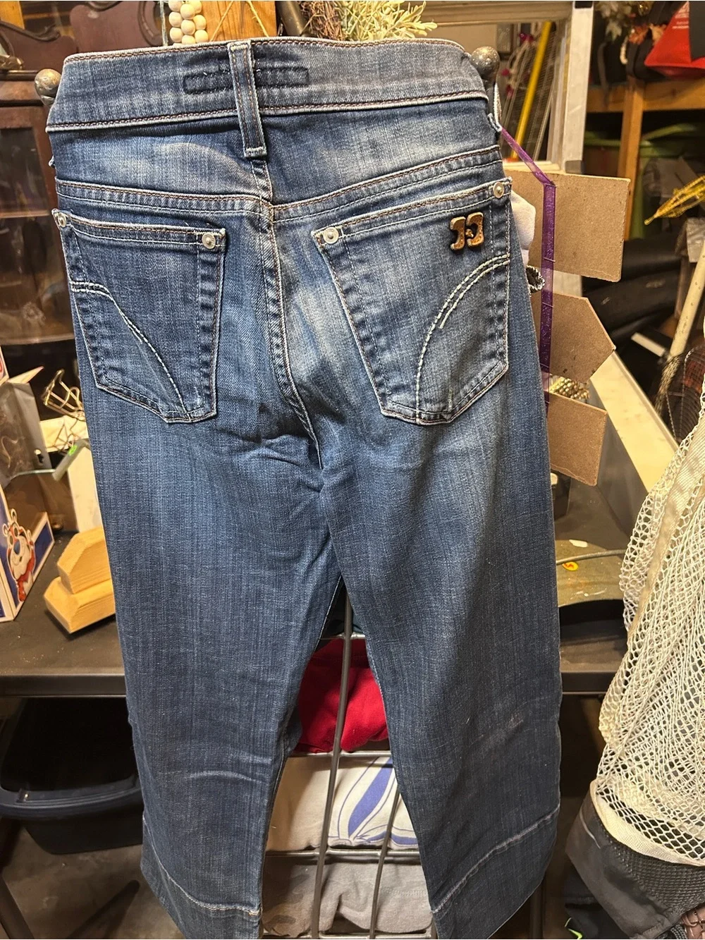 Joe's Jeans Capri Women's Dark Blue Bootcut Jeans with Leather Logo